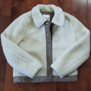 Madewell Sherpa Portland Jacket in cream/ivory